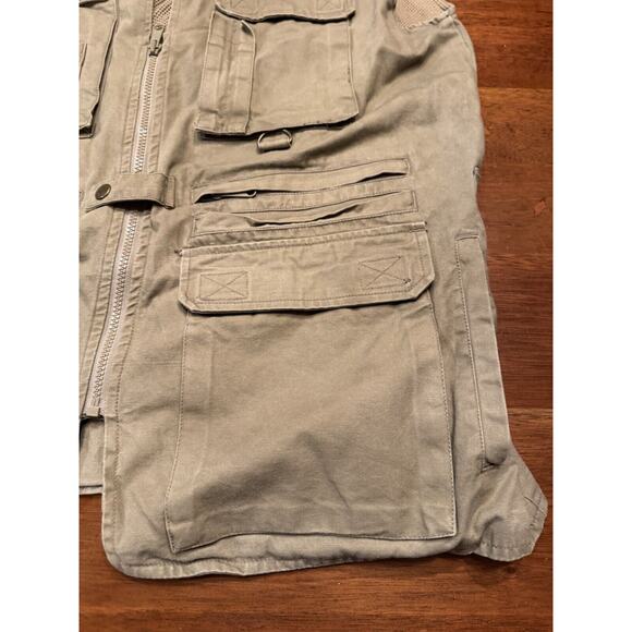 Medium Orvis Safari Photographers Travel Vest Multi Pocket Canvas Mesh Back - Picture 2 of 13